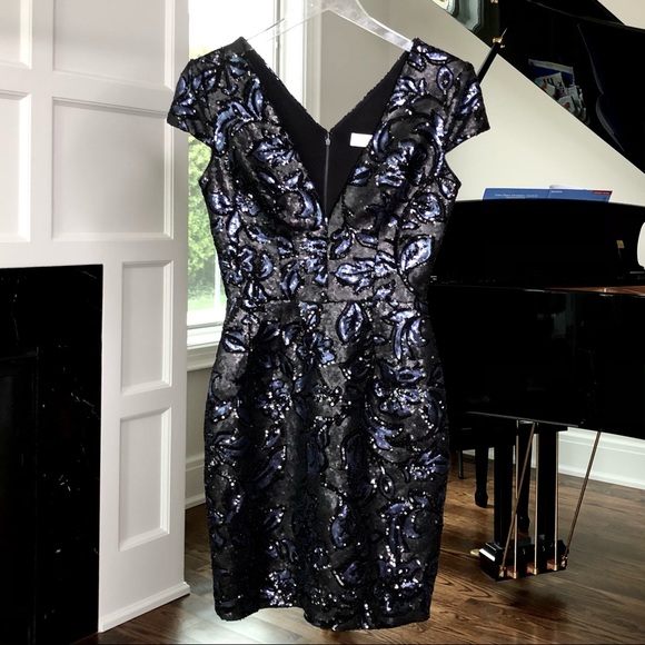 NWT Dress the Population Bree Sequinned  Mini Dress Black Size XS - Picture 6 of 13